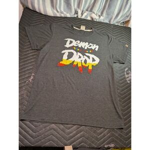 Homage Demon Drop Graphic T-Shirt Mens Large Gray Tri-Blend Cedar Point Retro